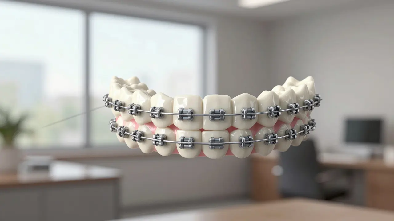 Keramická rovnátka s téměř neviditelnými brackety