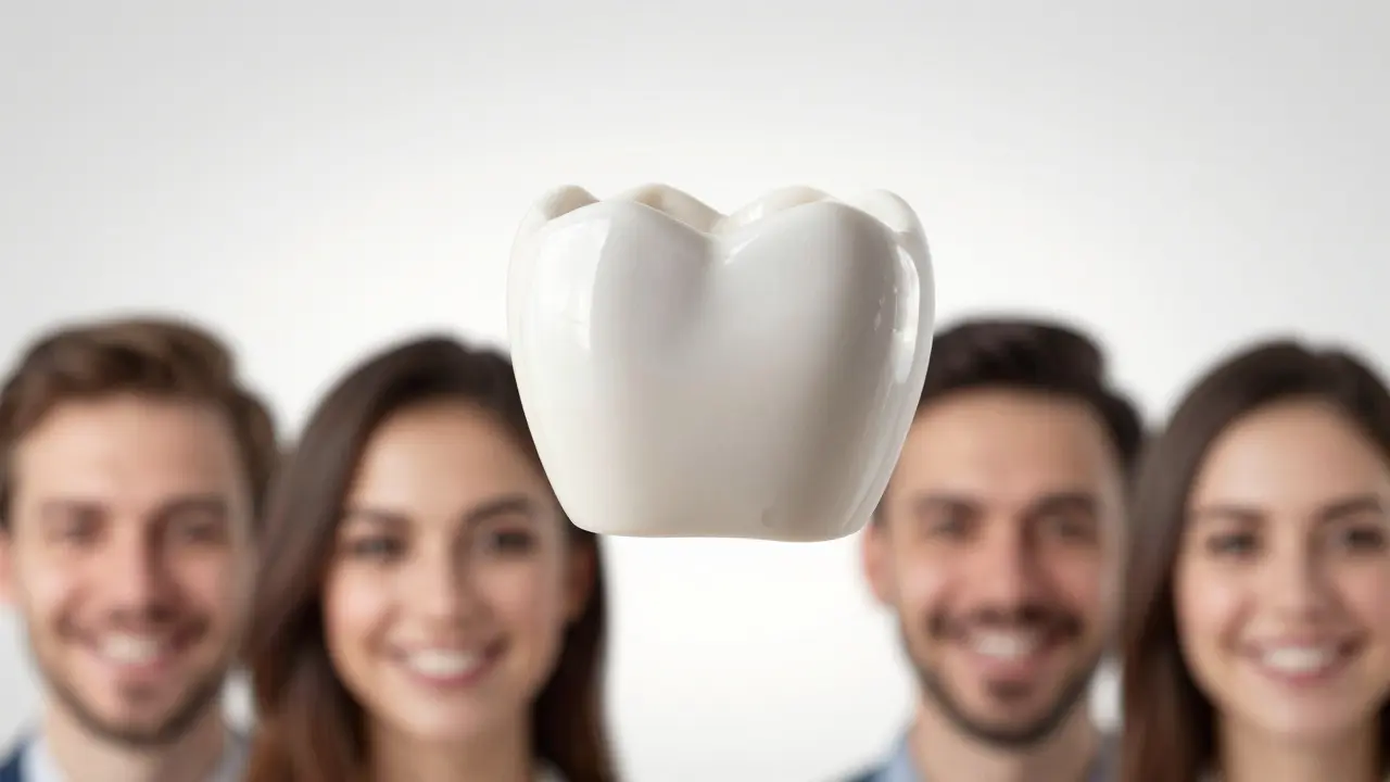 Translucent ceramic veneer glowing with natural light, symbolizing a transformed smile.
