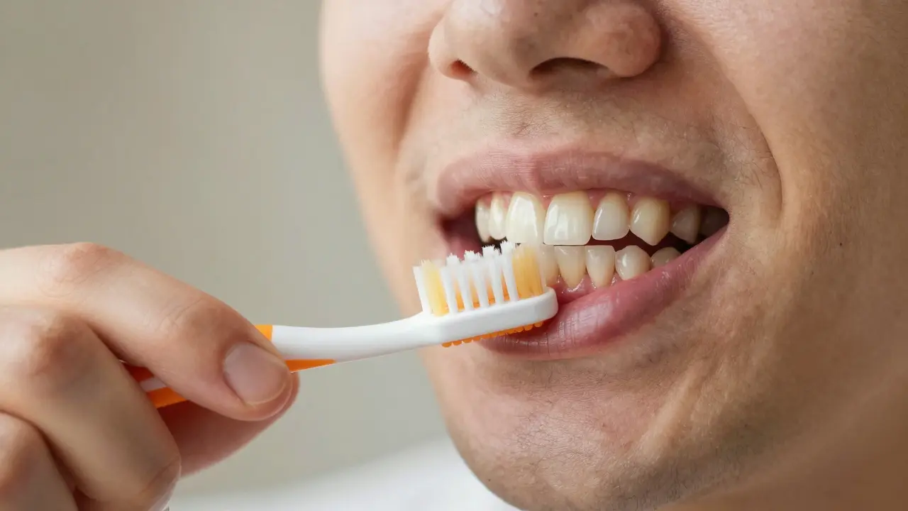 Nesprávná technika čištění zubů tvrdým kartáčem