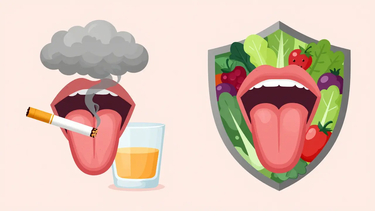 Ilustrace rizik kouření a alkoholu versus prevence stravou