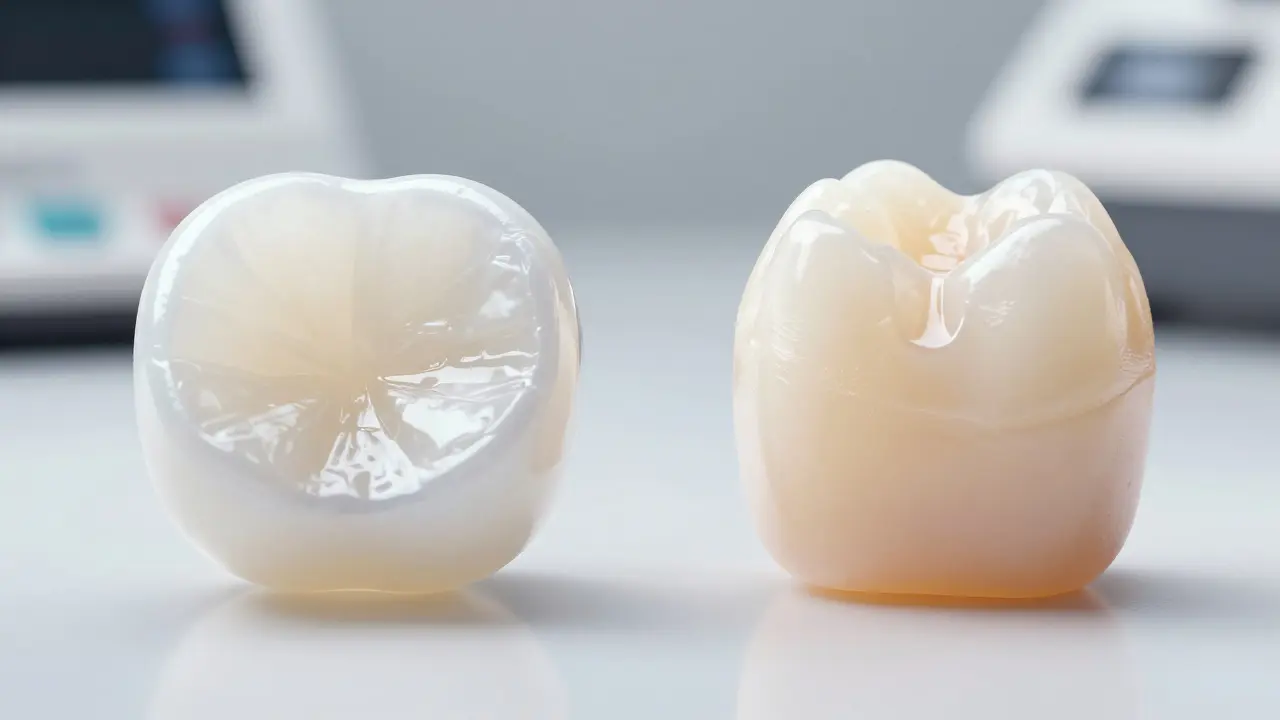 Srovnání porcelánové a kompozitní materiály