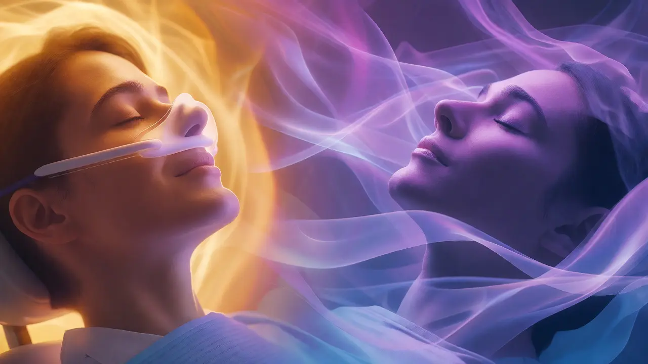 Abstract visualization of dental sedation levels from gas to sleep